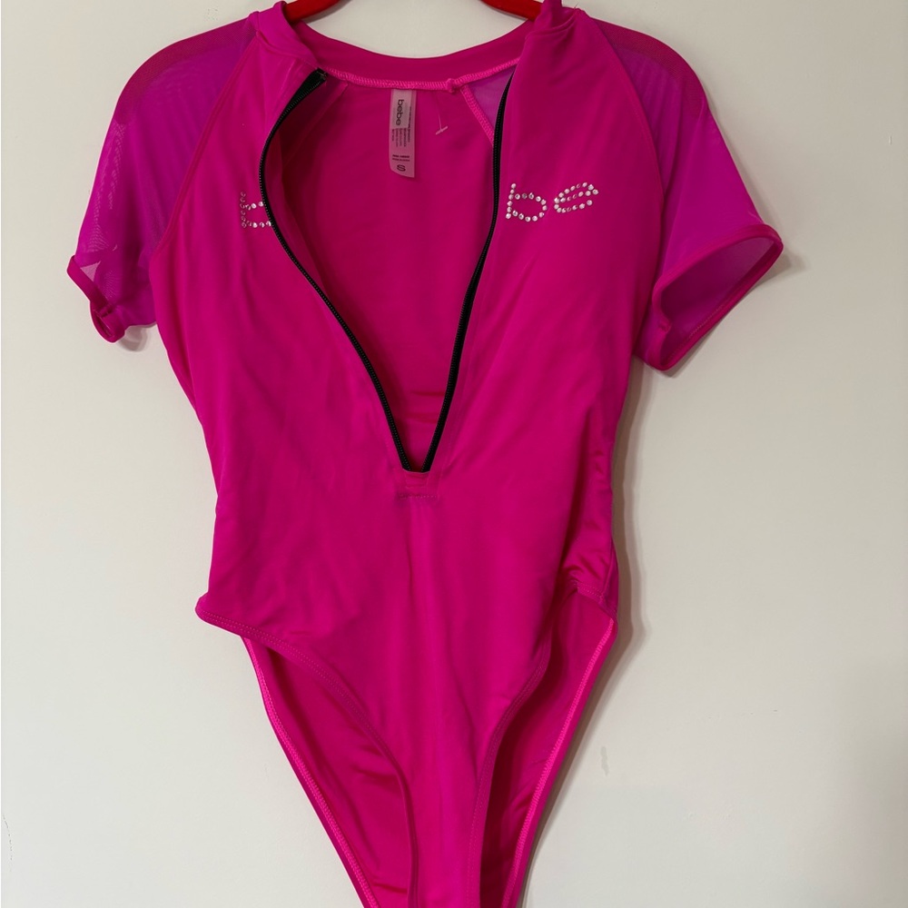 NWOT Bebe Women's Pink Bodysuit